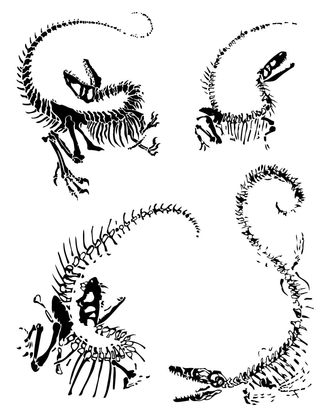 Raptor skeletons flash sheet